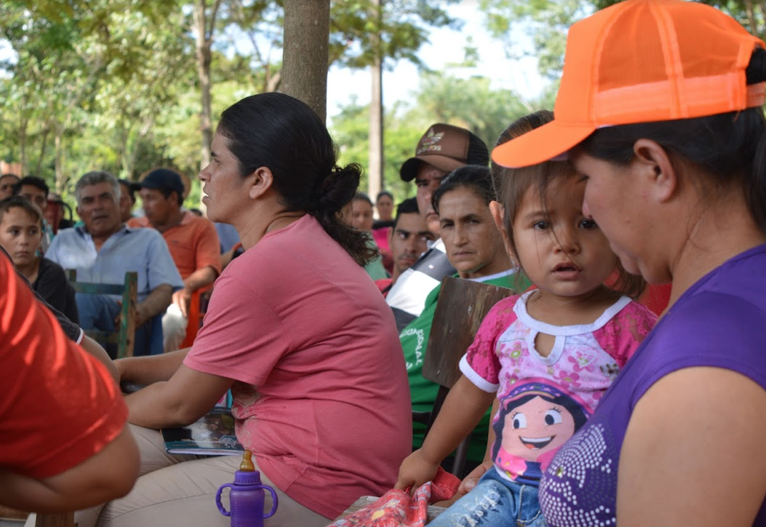 Women from Crescencio González participating in a community assembly. Photo by Inés Franceschelli