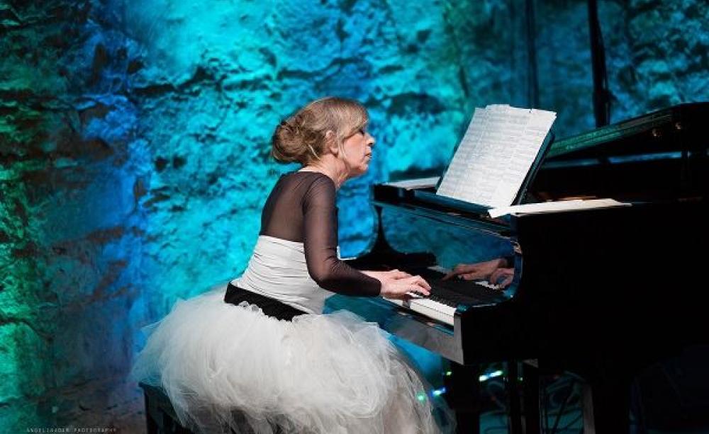 Woman playing piano