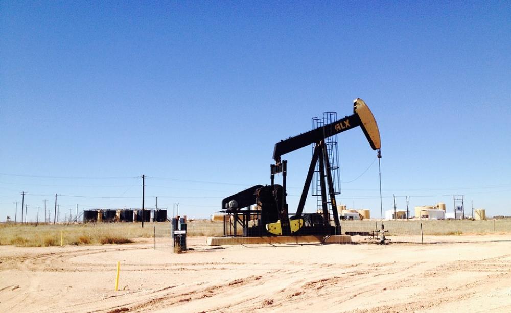 Photograph of a fracking operation