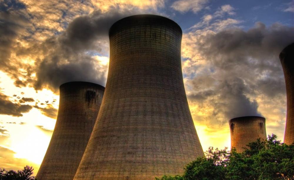 The four eastern cooling towers at the Drax biomass and coal-fired power station in North Yorkshire.