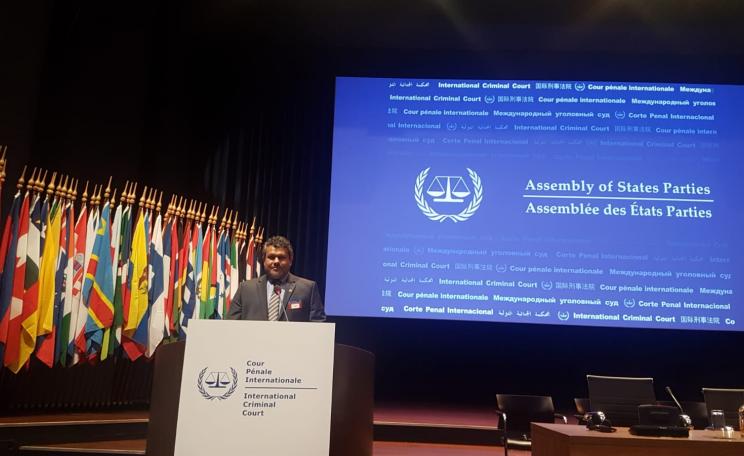  Ambassador John Licht making Vanuatu's official statement.