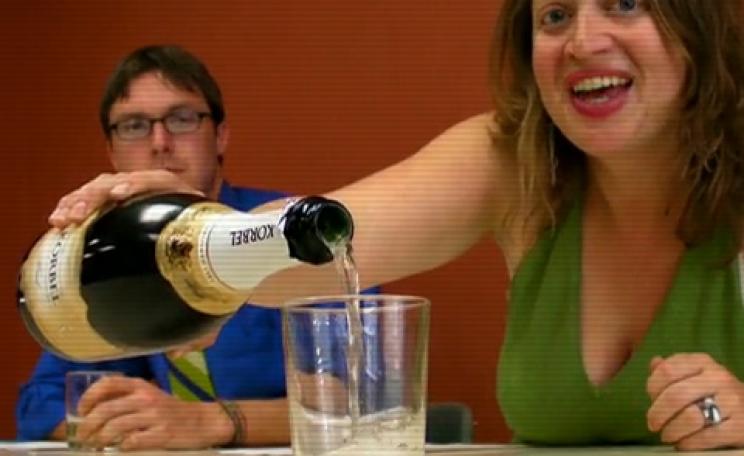 Pouring champagne for CEOs...