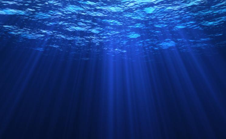 Sunlight filtering through seawater