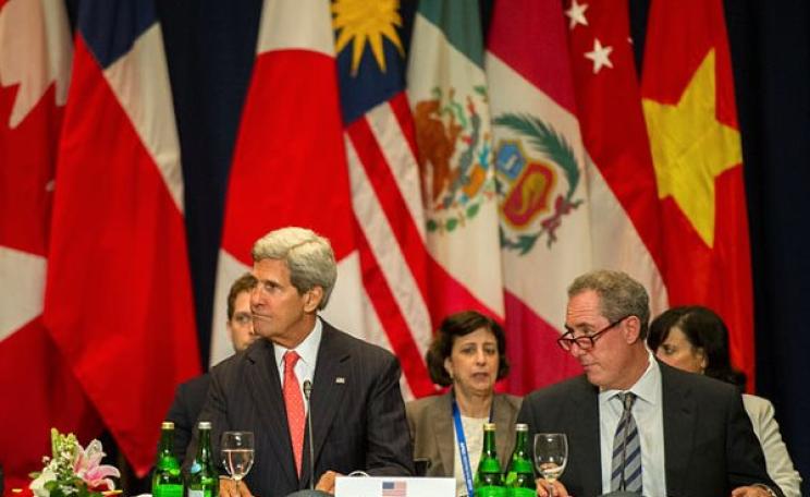 Bali, Indonesia: US Secretary of State John Kerry participates in a meeting with nations' leaders discussing the Trans-Pacific Partnership, 8th October 2013. Photo: William Ng / State Department (Public Domain).
