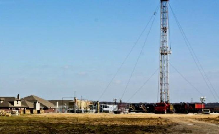 Fracking in a Denton residential neighborhood. Photo: Gena Felker / Britt Utsler via Frack Free Denton.