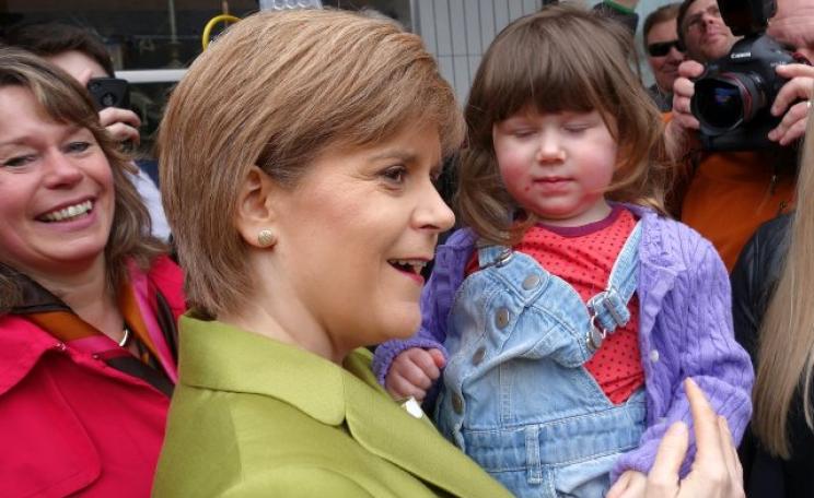When Scotland's First Minister Nicola Sturgeon isn't kissing babies, she manages to find time to reach a friendly understanding with fracking bosses. Photo: Barbara Agnew via Flickr (CC BY-NC).