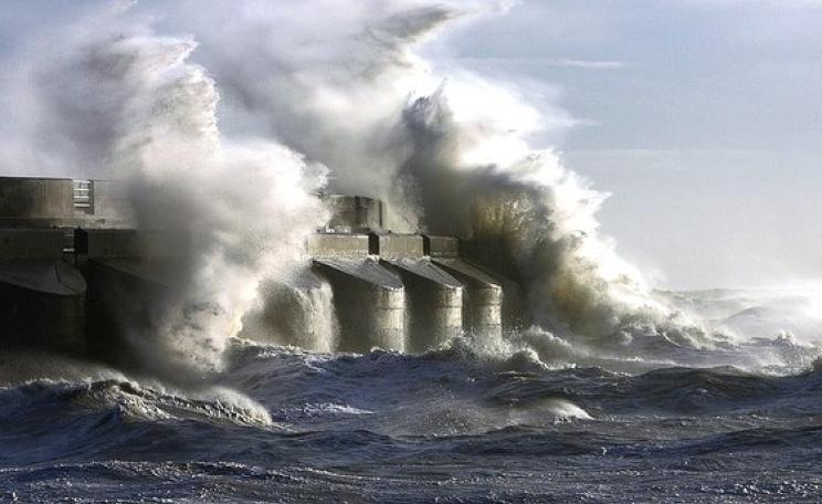 A wondrous new wave power device? Sadly no: a lot of useful energy going to waste on the sea defences of Brighton Marina. Photo: Barry Goble via Flickr (CC BY-NC-ND).
