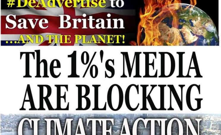 Front page of the Daily Wail - a project of the  Advertising Action on Climate Project (AACP). Photo: AACP.