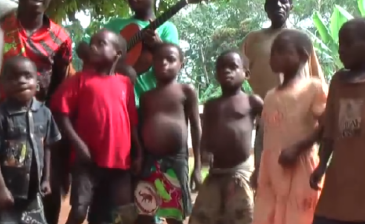 Dancing in the forest - Baka children in the rainforest of Cameroon. The Baka have been there for millennia, but the government 'owns' the forest and its carbon. Photo: Baka.co.uk.